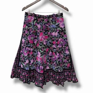 Vintage Rero Modell 642 Floral Midi Skirt Lauterbach Made in Germany Size Small